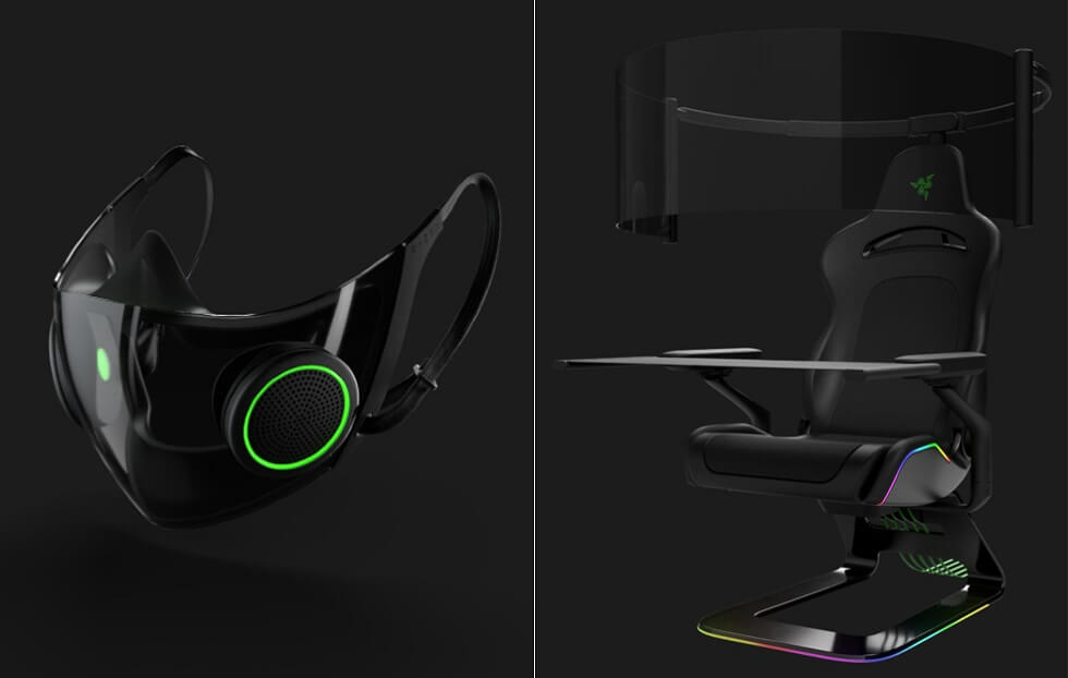 Razer светеща маска и стол за игра