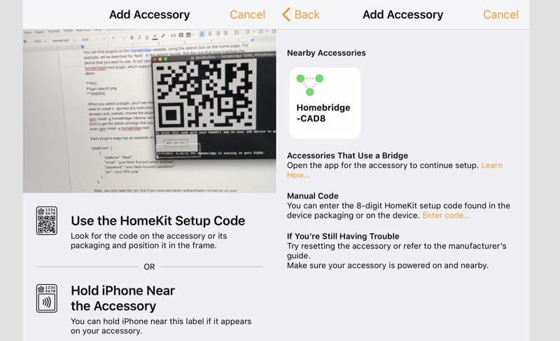 homebridge настройка за iOS устройства