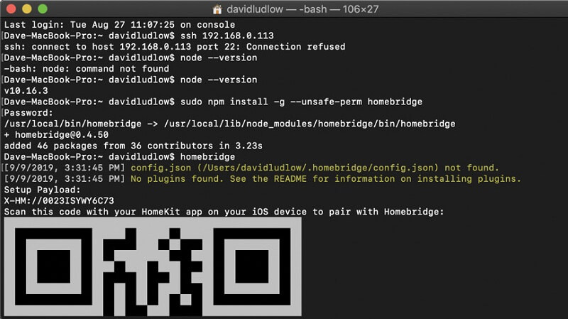 homebridge първоначална инсталация