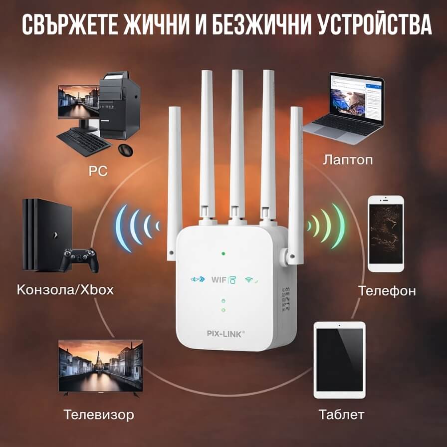 свързани устройства към wifi усилвател