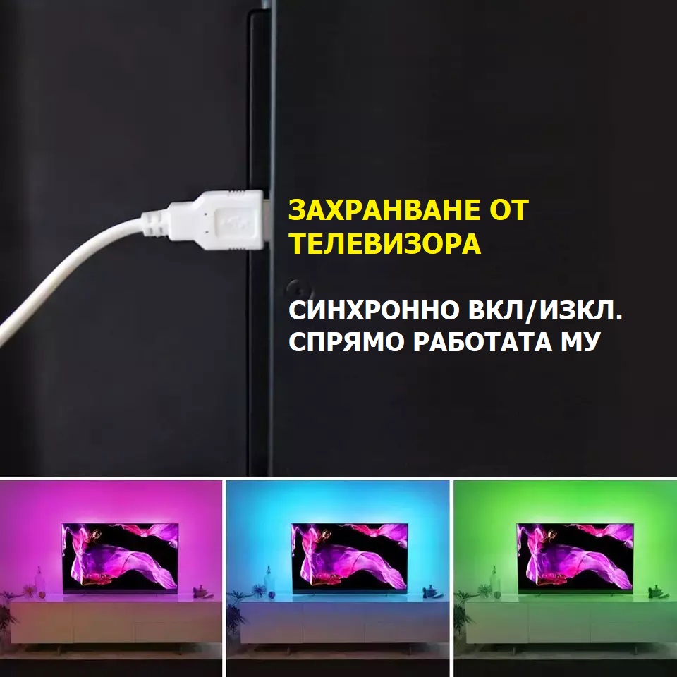 USB захранване на LED Лента в телевизор