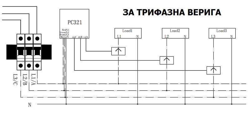 схема на свързване на трифазна електрическа верига