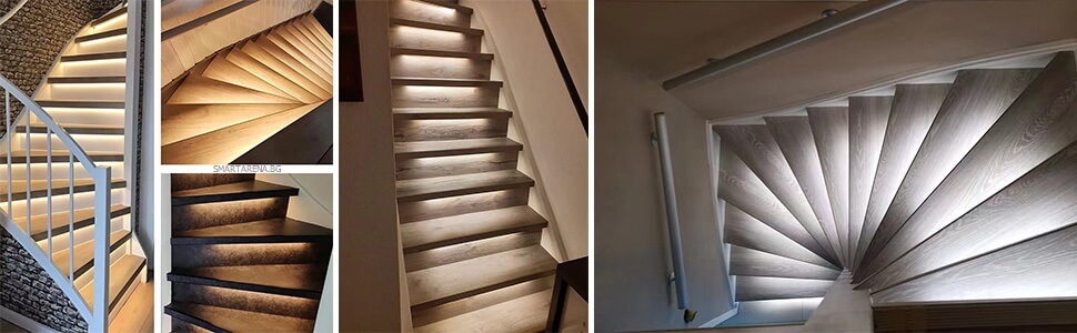 осветление на стълбище с LED ленти