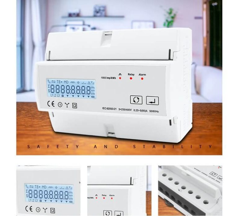 WiFi Трифазен Прекъсвач с Мониторинг на Енергопотреблението 80А ...