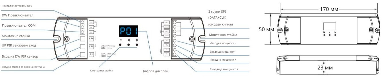 бутони и терминали на контролер ES-D