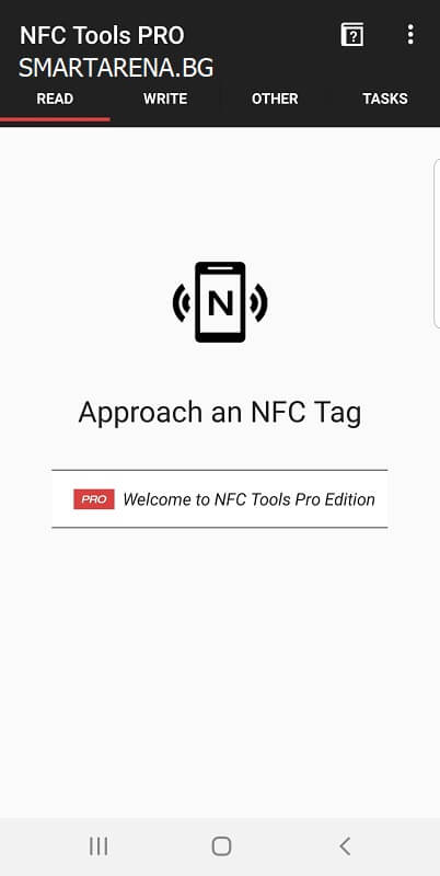 начален екран на nfc tools