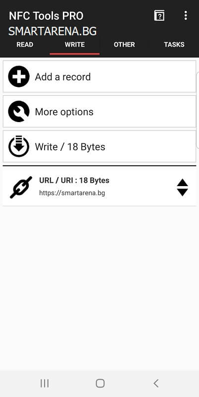 записана информация в nfc tools
