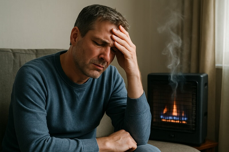 главоболие на мъж от изпарения на газове