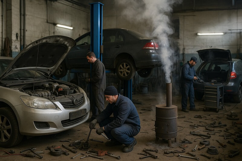 въглероден окис в автосервиз