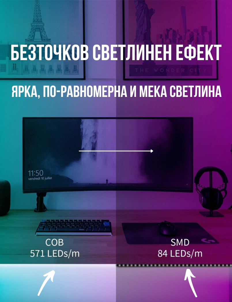 сравнение между rgb cob и rgb smd лента