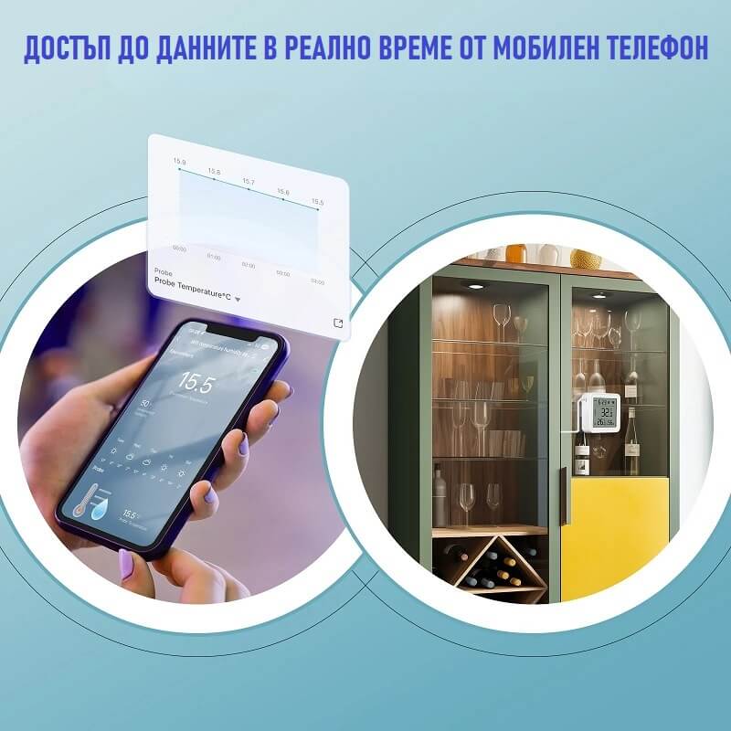 гледане на данни за температура от телефон
