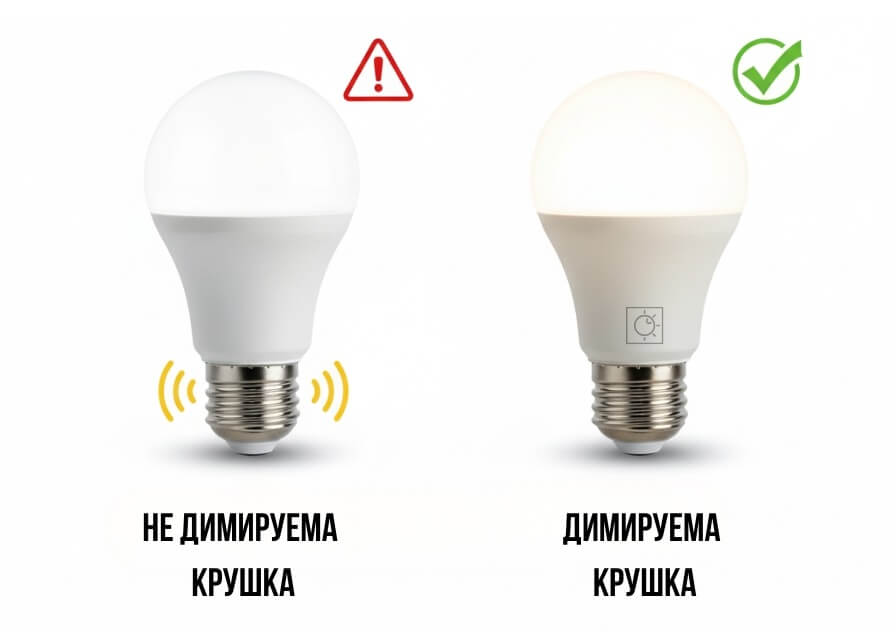 обикновена и димируема крушка
