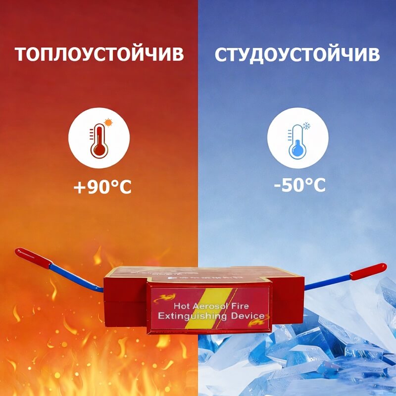 аерозолен пожарогасител издържа на висока и ниска температура