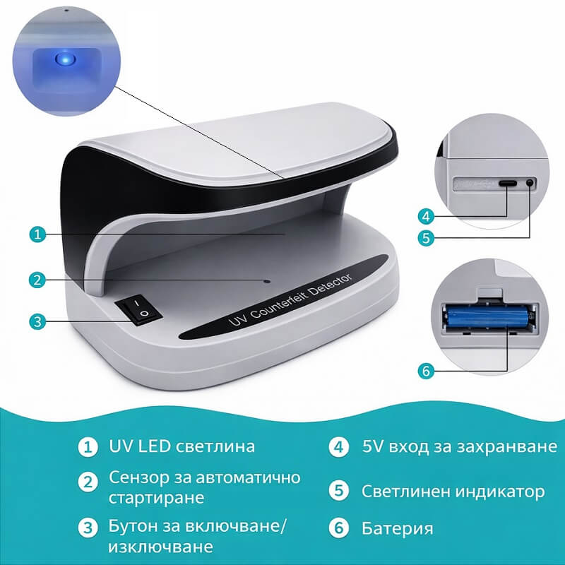 детектор за фалшиви банкноти с uv светлина