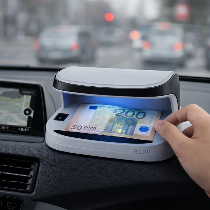 проверка на банкноти с ув лампа от куирер