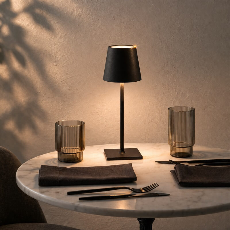 изчистена луксозна настолна лампа