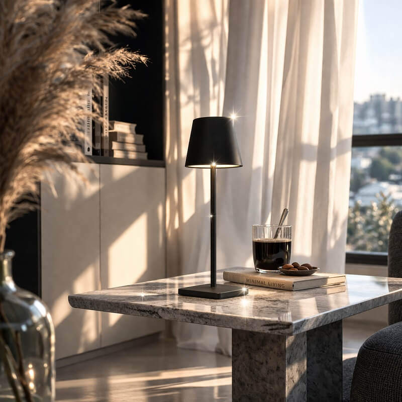 настолна лампа безжична на маса