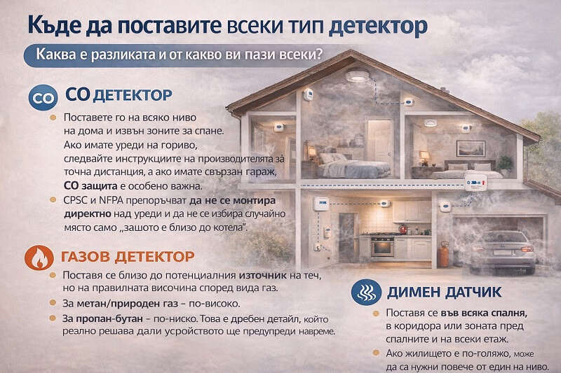 монтаж на детектор за сигурност