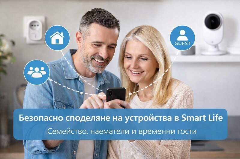 споделяне на устройства в tuya smartlife