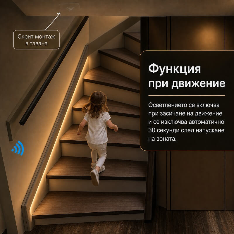 включване на осветлението при движение
