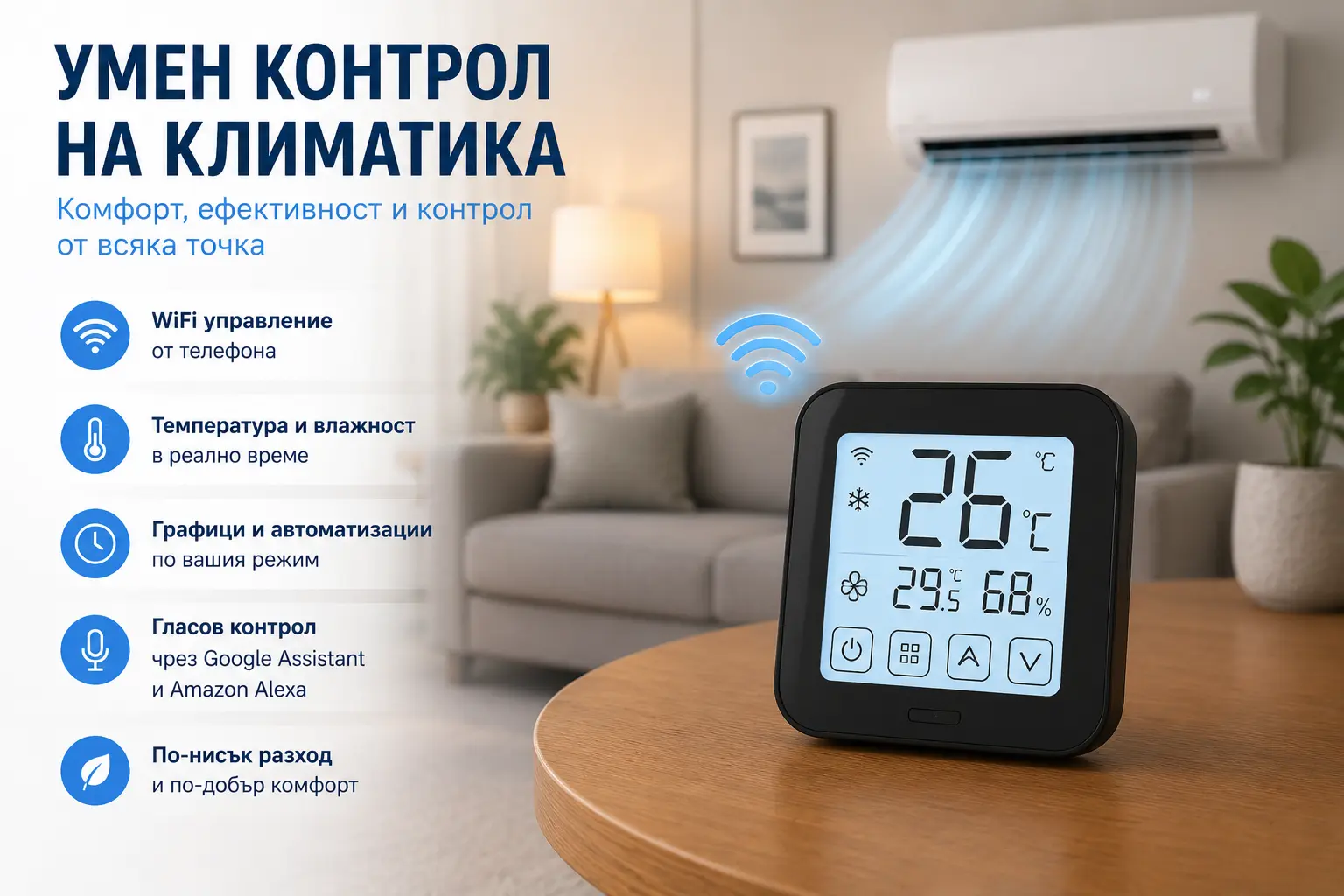 функции на смарт дистанционно с термостат за климатик