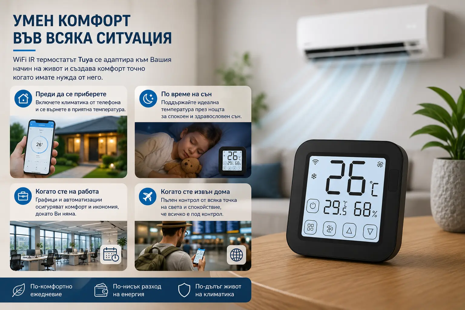 смарт термостат за климатик