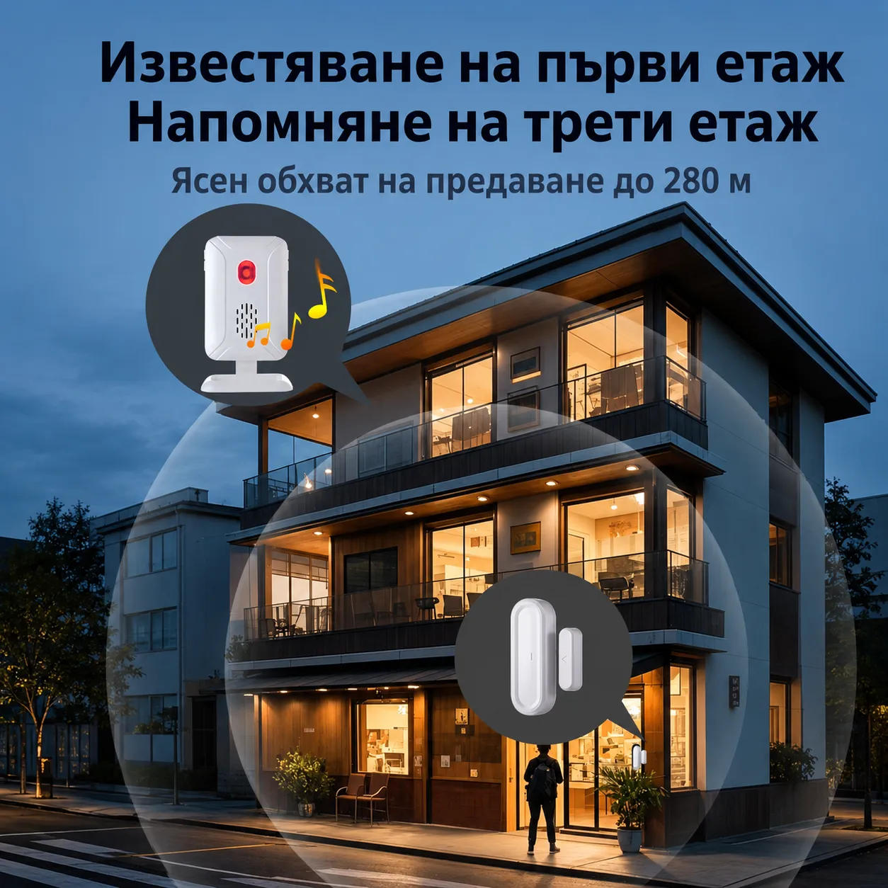 сензори за прозорци по различни етажи